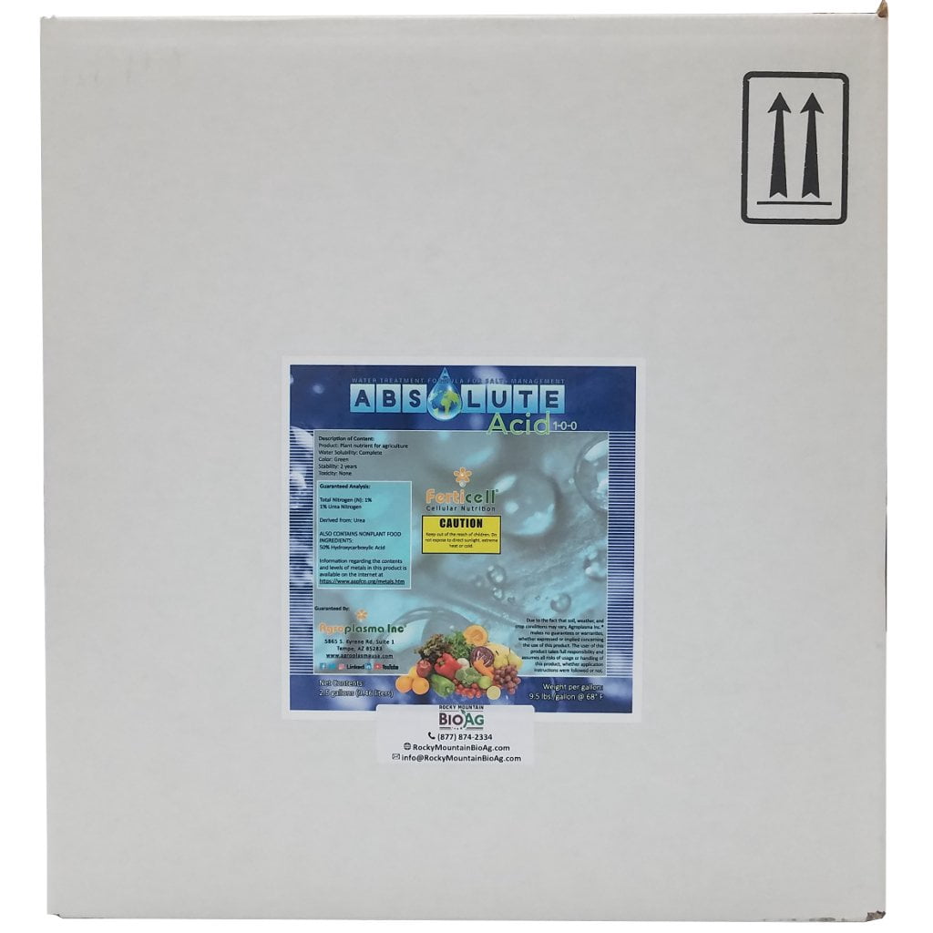 Ferticell Absolute Acid 1-0-0  Soil Conditioner/Fertilizer 2.5 Gallons, Ferticell