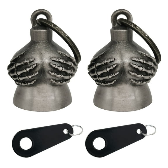 Dream Apparel 【2Pack】Motorcycle Bells for Biker Good Luck Riding Bells with Hanger Motorcycle Accessory or Keychain for Luck