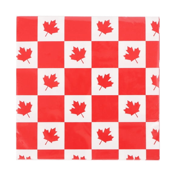 Way to Celebrate! Red Maple Leaves Paper Luncheon Napkins, 6.5in, 18ct