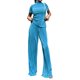 thumbnail image 1 of Atuendos Informales Trajes casuales Mujer Cintura elástica Jersey plisado Primavera Verano (Azul M) Cgtredaw Para estrenar, 1 of 1