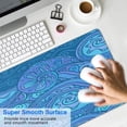 thumbnail image 4 of Purple Flower-shaped Ocean Waves&nbsp;mouse Padswaterproofno Slip&nbsp;Line Series for Office Home Work Gaminggaming Mouse PadRubber Base Mousepad with Stitched Edges 31.5x11.8inches, 4 of 7