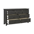 thumbnail image 6 of Pemberly Row Contemporary Solid Wood 7-Drawer Dresser in Gray, 6 of 7