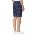 thumbnail image 3 of INSPIRE CHIC Men's Shorts Slim Fit Plaid Button Lightweight Twill Shorts 36 Navy, 3 of 7