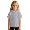 thumbnail image 5 of Kids Short Sleeve Hoodie Sweatshirt Solid Color Fleece With Pocket For Boys Girls, 5 of 5