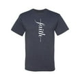 thumbnail image 2 of Vertical Cross Christian Faith Inspirational/Christian Men's Graphic T-Shirt, Vintage Heather Navy, Small, 2 of 3