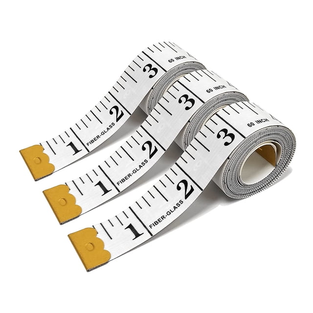 LAICAIW 3 Pack Double Scale Soft Measuring Tape for Body Sewing Tailor Cloth Flexible Ruler, Fabric Craft Tape Measure & Medical Body Measurement 60 inch/150cm,White
