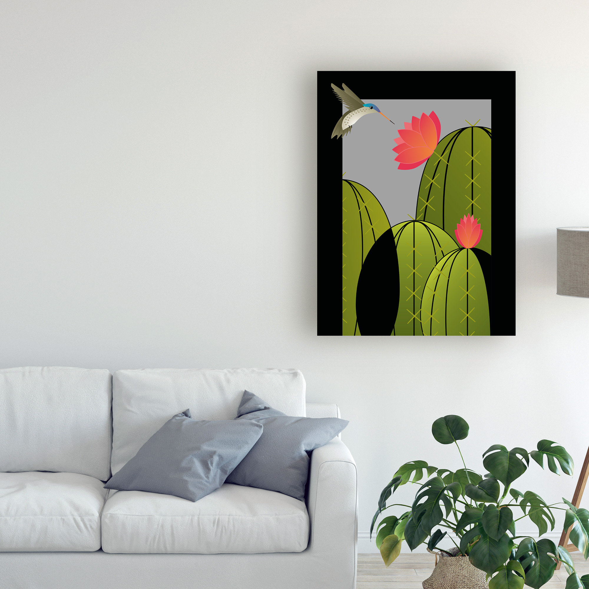 Trademark Fine Art 'Hummingbird Cactus' Canvas Art by Marie Sansone