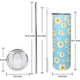 thumbnail image 2 of Daisy Gifts for Women Daisy Flowers Tumbler Daisy Coffee Mug Floral Cup with Lid and Straw Blue and White Daisy Stuff Decor, 2 of 6