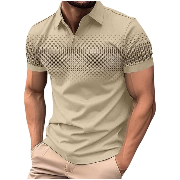 Camisas de Manga Larga para Hombres Suéter Cremallera Impresión Solapa Cuello, Blusa Casual para el Invierno