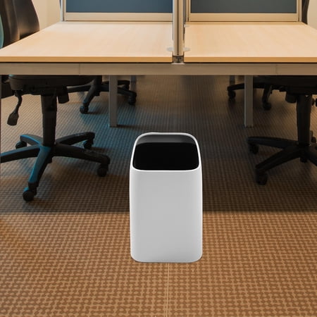 ETHZZLE Large Capacity Grey Plastic Wastebasket with Double Layer Design for Home Kitchen Office Trash Bin
