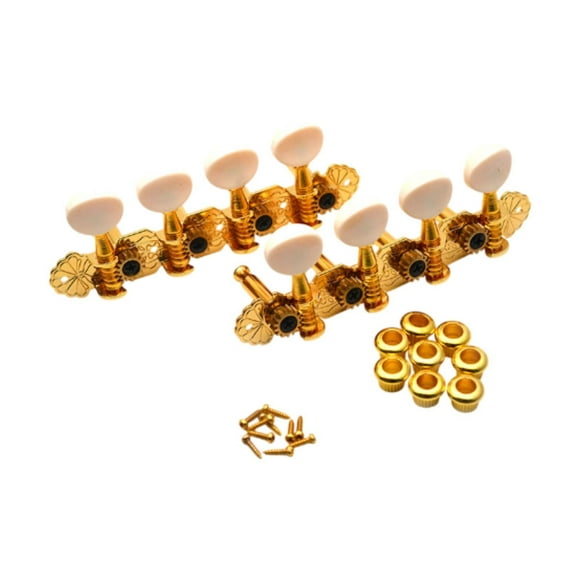 Bunblic Mandolin Machine Heads Instrument Accessories High Performance 4L 4R Easy to Use Mandolin Tuners for 8 Strings Mandolin Banjo Gold