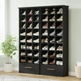 thumbnail image 5 of Tribesigns 9-Tier Shoe Storage Cabinet, 71-Inch Tall Wooden Shoe Rack, Freestanding Shoes Storage Cabinet with 24 Cubbies and Drawer for Closet, Entryway, Living Room, Black (2), 5 of 5