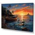 thumbnail image 2 of Designart "At Dusk Coastal tropical Boat painting III" Nautical & Beach Canvas Wall Art, 2 of 5