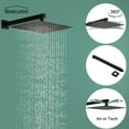 thumbnail image 3 of Boyel Living 3-Function Shower System with Waterfall Tub Spout and Handheld shower Black 12 in Square Wall Mount Shower head with Pre-embedded Valve, 3 of 7