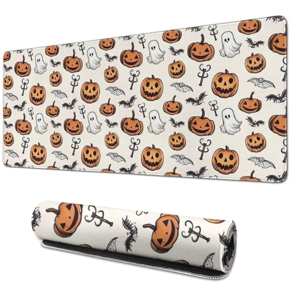 Long Mouse Pads for Desk,Classic Halloween Pattern Desk Mats on Top Of Desks, Desk Mouse Pad Extra Large with 3mm Non-Slip Base and Stitched Edge for Gaming,Office,Work,Home 31.5"x11.8"