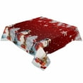 thumbnail image 2 of Red Christmas Tablecloth Square Table Cloth 60x60 , Waterproof Tablecloth Outdoor Table Cloth, Xmas Snowflake Balls Tree Washable Table Cover for Kitchen Dining Party, 2 of 8