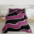 thumbnail image 2 of jejeloiu Wild Cheetah Pattern Bedding Comforter Set,Modern Abstract Aesthetic Twin Comforter Sets,Pink Black Bedding Set For Boys Girls,Super Cozy Room Decor Reversible,2 Pieces, 2 of 8