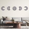 thumbnail image 4 of 5Pcs Moon Phase Wall Decor Wood Moon Phase Bohemian Wall Art Decor for Living Room Lotus Moon Phase Wall Hanging Bedroom Decor Home Wall Hanging Decor with Lotus Pattern Black DIY, 4 of 6