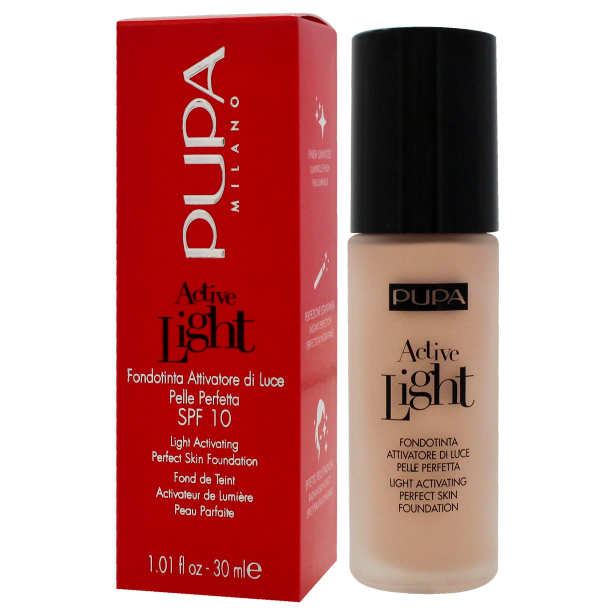 Pupa Milano Active Light Activating Perfect Skin Foundation SPF 10 - 007 Rose , 1.01 oz Foundation