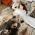 thumbnail image 4 of Manfei Brown Bear Bedding Comforter Set 7 Pieces, Woodland Wildlife Queen Bedding Sets, Gray Barn Door Queen Sheet Sets, Vintage Lodge Cabin Bedroom Decor, 4 of 8
