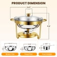 thumbnail image 4 of CATGOOD 1 Pack Chafing Dish Buffet Set, 6QT Stainless Steel Food Warmer with Glass Lid & Holder, Premium Stainless Steel Construction, Food-Grade Safe, Efficient Heat Retention for Parties, Weddings, 4 of 10