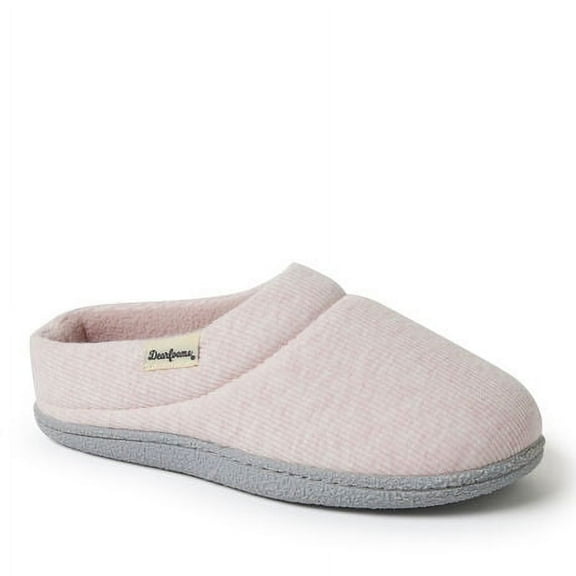Dearfoams Women's Lacey Rib Knit House Shoe Clog Slipper