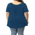 thumbnail image 4 of CHOK Tuniques à Boutons Henley à Col en V pour Femmes Grande Taille, Hauts Décontractés à Manches Courtes, Chemisiers, 4 of 7