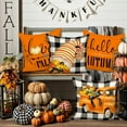 thumbnail image 3 of Fall 16x16 Throw Pillow Covers Set of 4, Pumpkin Gnome Decorative Holiday Pillow Case P16 x 16 Autumn Cushion Covers Thanksgiving Pillowcase for Indoor Home Bedroom Couch Sofa Decoration White, 3 of 6