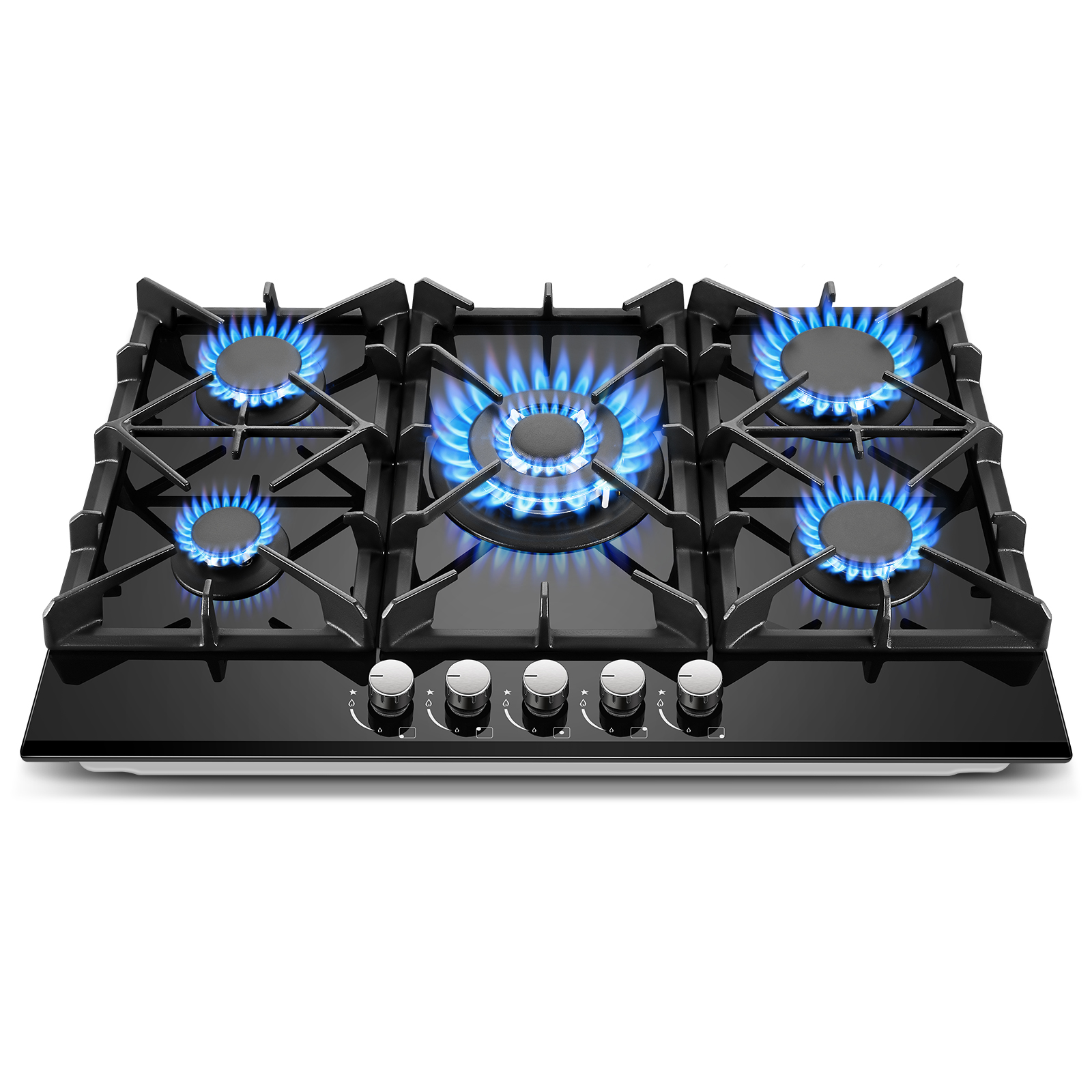 AMZGACHFKTCH 30-Inch 5-Burner Gas Stove, Built-in NG/LPG Convertible