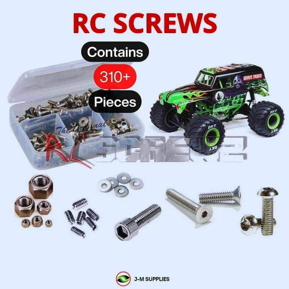 RCScrewZ Stainless Screw Kit los142 for Losi 1/18 Mini LMT 4X4 (LOS01026) MT RTR, Grave Digger | SET