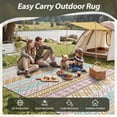 thumbnail image 7 of SIXHOME Outdoor Rug 6'x9' Waterproof Reversible Patio Rug Boho Geometric Indoor Outdoor Rugs Lightweight Plastic Straw Ourdoor Carpet for RV Camping Deck Balcony Modern Porch Decor Orange and Pink, 7 of 7
