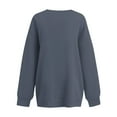 thumbnail image 5 of VISALY V Neck Pullover Sweater Tunic Sweatshirt Oversized Sweatshirt Casual Fleece Pullover Sweaters Cute Long Sleeve Shirts Tops Pullover Sweatshirts Half Zip Pullover Loose Sweatshirt Dark Grey M, 5 of 6