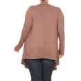 thumbnail image 4 of Women's Plus Size Casual Draped Open Front Long Sleeves Solid Cardigan, 4 of 5