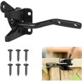 thumbnail image 1 of Gate Lock Automatic Locking-metal Bolt Lock-gravity Steel Latch Garden Fence-black-fixing Screws Provided, 1 of 5