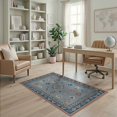 thumbnail image 2 of ODIKA 4'x6' Blue Coral Geometric Patterned Design Washable Area Rug Eclectic Shapes with Intricate Borders Pet Friendly, Non-Shedding for Bedroom, Reading Nook, 2 of 6