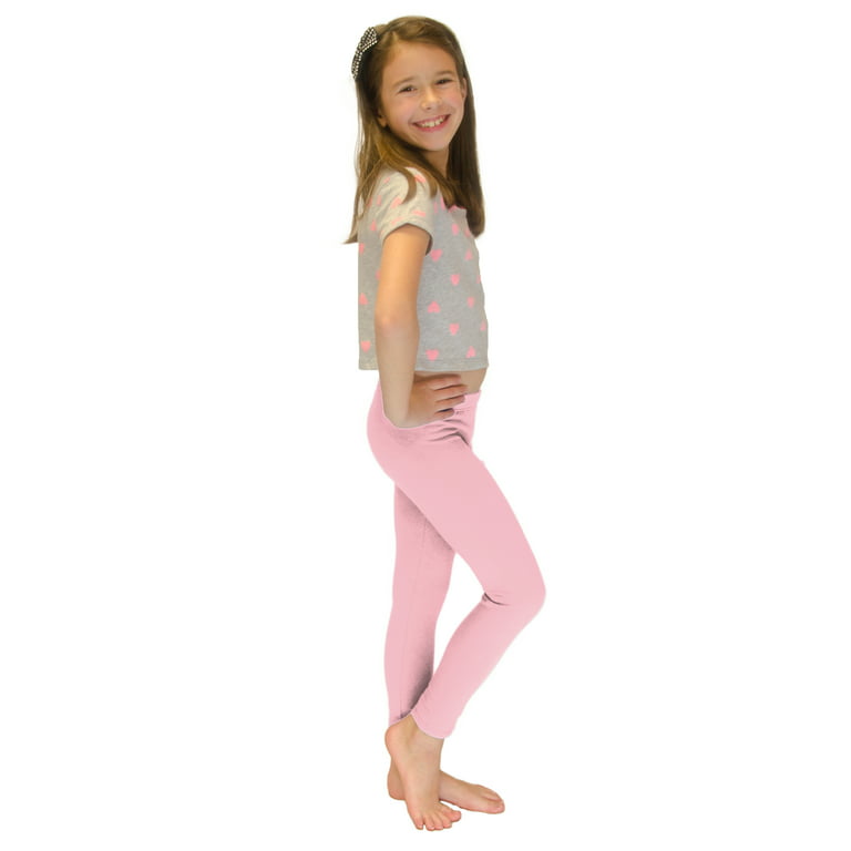 Vivian's Fashions Long Leggings - Girls, Cotton (Pink, Small