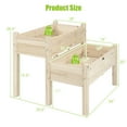 thumbnail image 2 of Gymax 2 Tier Wooden Raised Garden Bed Elevated Planter Box w/Legs Drain Holes, 2 of 10
