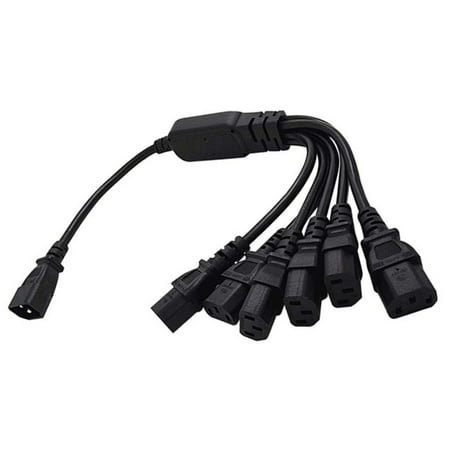 Zeiwohndc PDU C14 Male to 6xC13 Female Power Extension Cord Heavy Duty Power Cord