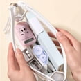 thumbnail image 5 of CoreLiving Clear Zipper Pencil Bag Clear Pencil Case Transparent Cosmetic Bag Vinyl Makeup Pouch for Toiletries Travel Luggage Organizer Small Storage for Pens Brushes Accessories, 1 Count, 5 of 6