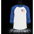 thumbnail image 2 of Shop4Ever Men's Distressed American Flag Pocket Size USA Patriotic 4th of July  Raglan Baseball Shirt Medium White/Red, 2 of 4