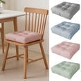 thumbnail image 7 of Chair Cushion for Dorm Desk Chair, Seat Cushion Pillow for Office Chair Thick, Square Kitchen Chair Pads Extra Thick No Ties, Anti-Deformation Floor Seat Pillows Knitted Plaid Cover, 7 of 7