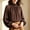 Coffee, variant on Women's Polka Dots Blouses Chiffon Lantern Long Sleeve Dressy Loose office Work Going Out Tops Black