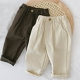 thumbnail image 6 of LYMAYTER Kids Boys Spring Pants Baby Elastic Waist Trousers Toddler Solid Color Casual Pants for 1-6 Years, 6 of 9