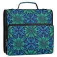 thumbnail image 2 of Water-Resistant 3-Ring Binder Organizer with Multiple Pockets Zipper Binder Bag for Office Elegant Blue Traditional Patterns, 2 of 8