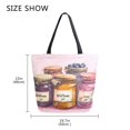 thumbnail image 5 of FORMRS Womens Canvas Tote Bag with Zipper Inner Pocket Shoulder Handbag, Watercolor Jam, 5 of 7