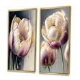 thumbnail image 3 of Designart "Creamy and Purple Tulip Beauty I" Tulip Framed Wall Art Set Of 2 - White Floral Framed Canvas Set For Living Room Decor, 3 of 7