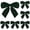 Blackish Green, variant on 2pc Green Velvet Bows for Christmas Table Settings, Mini Holiday Napkin Accents for Place Cards, Dinnerware, Party Favors and Seasonal Entertaining, 1.38 x 1.38 in