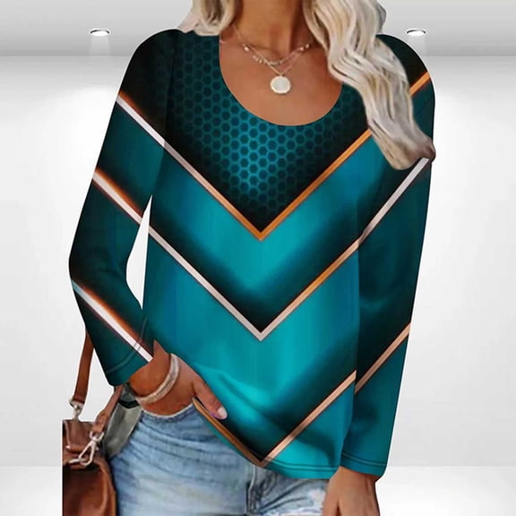 Qepwsc Top Shirts for Women V Neck Pullover Tops Long Sleeve Going Out Tops Basic Blouse Tees Top 2025 Gradient Sweatshirt Loose Fits Holiday TShirt Fall Trend Outfits S_XXXXXL