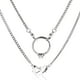 thumbnail image 1 of Collar porta anillos de doble corazón, de acero inoxidable, con clip y cierre de esposas, ideal como regalo para esposa, prometida, enfermera o dama., 1 of 9