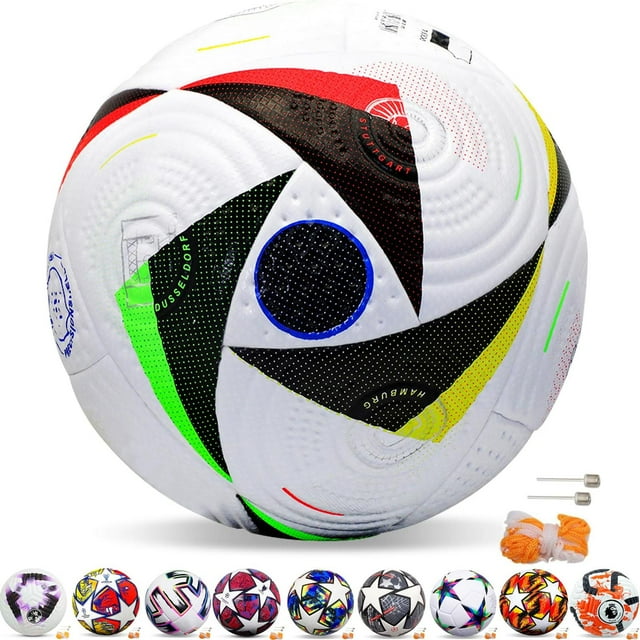 Balón de Fútbol de Entrenamiento Juvenil OZZQ blanco y negro con Red de Pasador para Niños y Adultos
